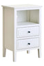 Esperance Living Heritage Two Drawer White Finish Wooden Side Table House of Isabella UK