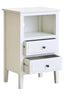 Esperance Living Heritage Two Drawer White Finish Wooden Side Table House of Isabella UK