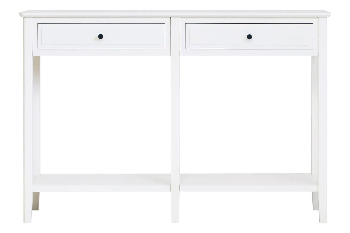 Esperance Living Heritage Two Drawer White Wooden Console Table House of Isabella UK