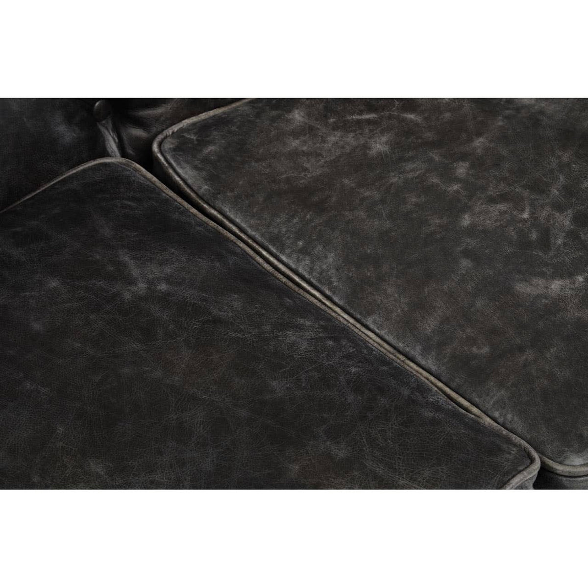 Esperance Living Hoxton Antique Black 3 Seat Chesterfield Leather Sofa House of Isabella UK