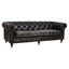 Esperance Living Hoxton Antique Black 3 Seat Chesterfield Leather Sofa House of Isabella UK
