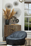 Esperance Living Hoxton Antique Black Leather Lounge Cocoon Chair House of Isabella UK