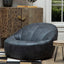 Esperance Living Hoxton Antique Black Leather Lounge Cocoon Chair House of Isabella UK