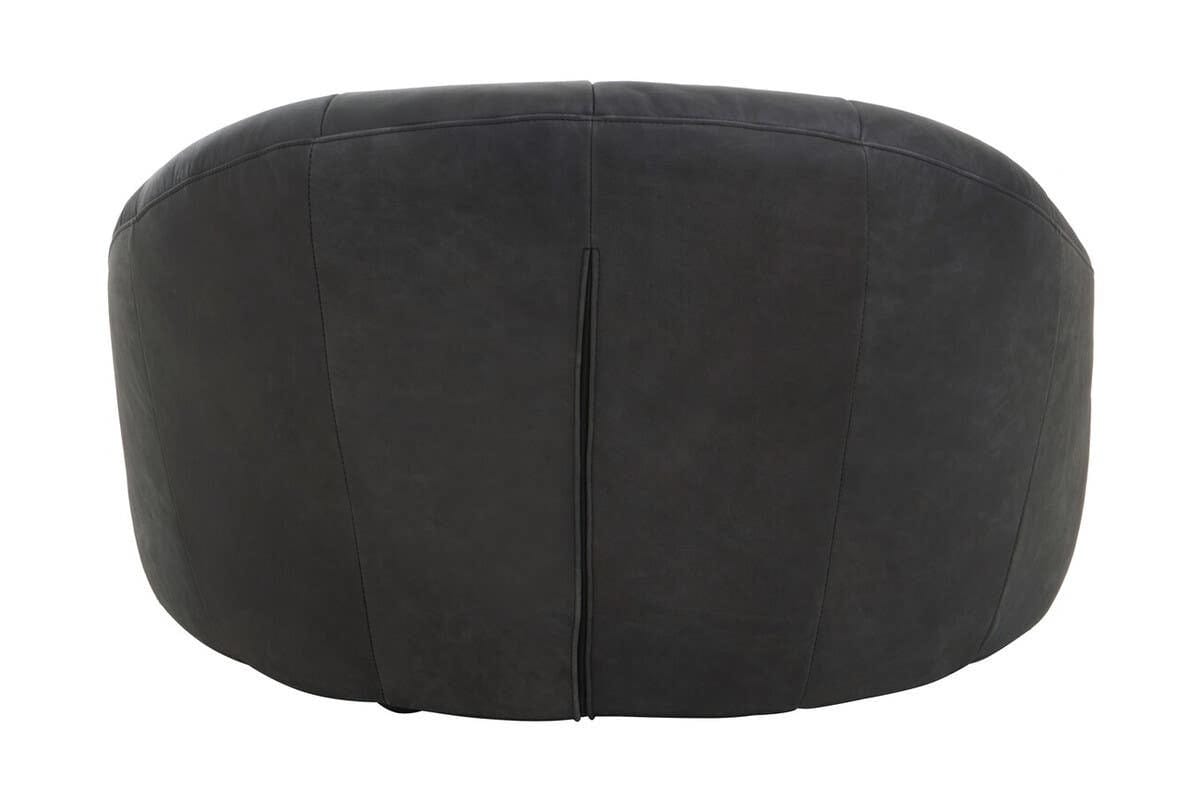 Esperance Living Hoxton Antique Black Leather Lounge Cocoon Chair House of Isabella UK