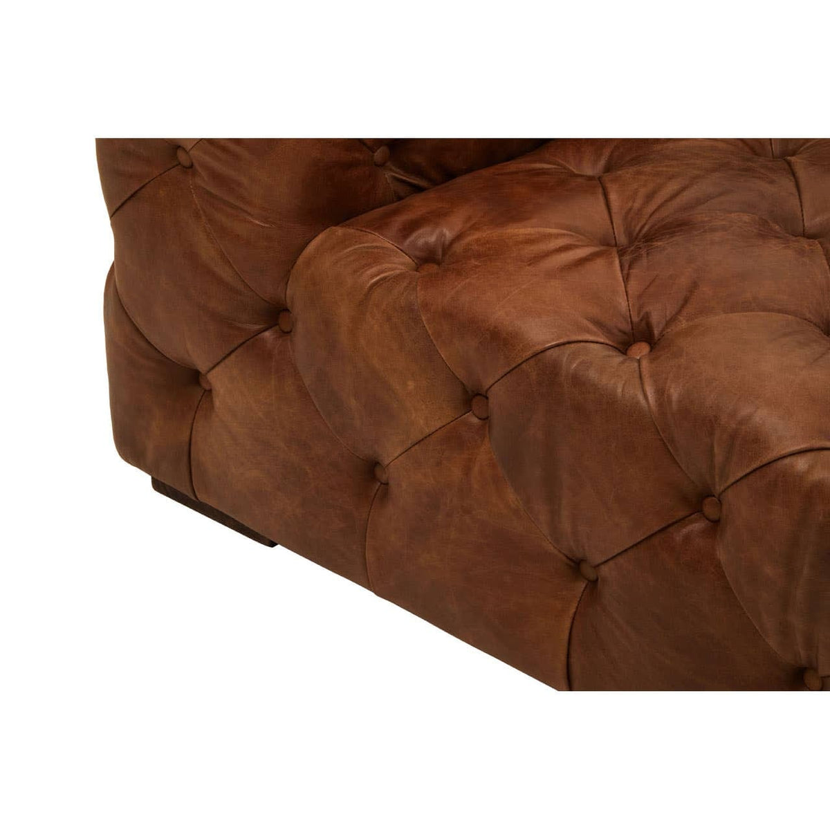 Esperance Living Hoxton Brown Leather Left Arm Modern Chesterfield Sofa House of Isabella UK