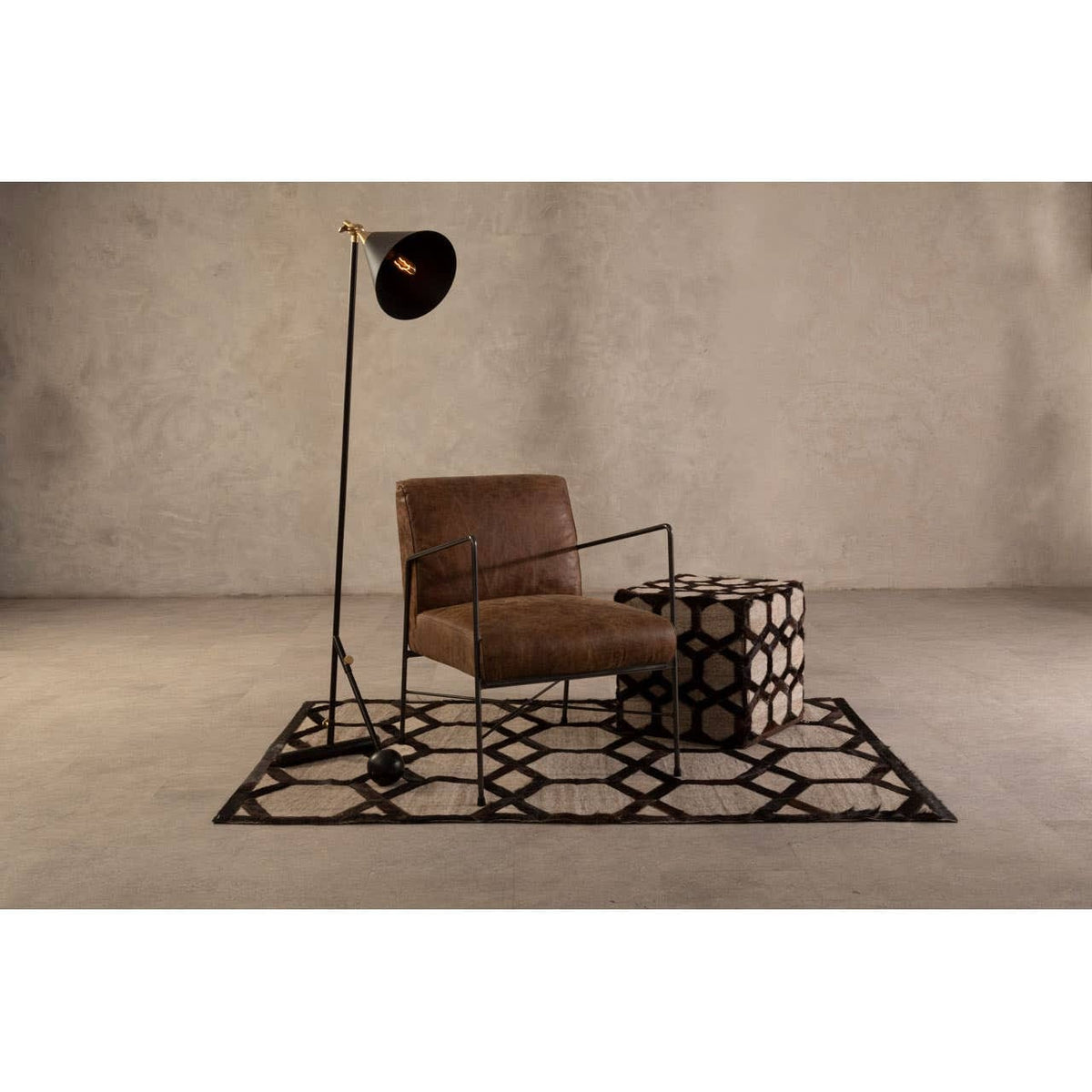Esperance Living Hoxton Brown Leather Lounge Chair House of Isabella UK