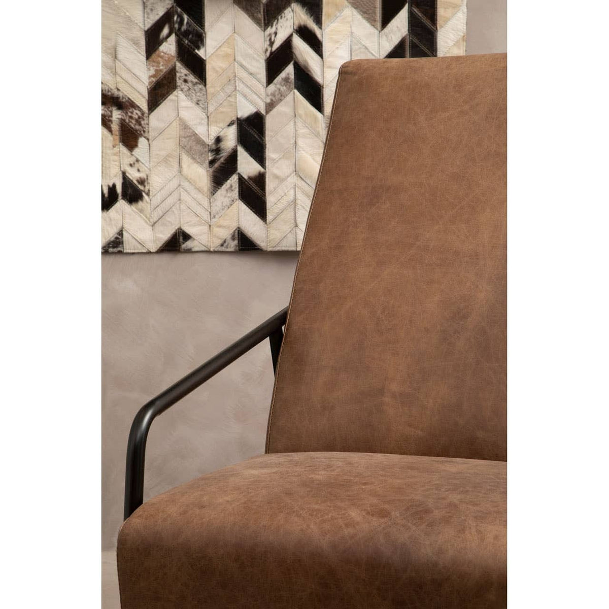 Esperance Living Hoxton Brown Leather Lounge Chair With Reclined Profile House of Isabella UK