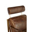 Esperance Living Hoxton Brown Leather Lounge Chair with Rose Gold Iron Frame House of Isabella UK