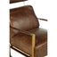 Esperance Living Hoxton Brown Leather Lounge Chair with Rose Gold Iron Frame House of Isabella UK