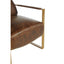 Esperance Living Hoxton Brown Leather Lounge Chair with Rose Gold Iron Frame House of Isabella UK