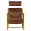 Esperance Living Hoxton Brown Leather Lounge Chair with Rose Gold Iron Frame House of Isabella UK