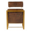 Esperance Living Hoxton Brown Leather Lounge Chair with Rose Gold Iron Frame House of Isabella UK