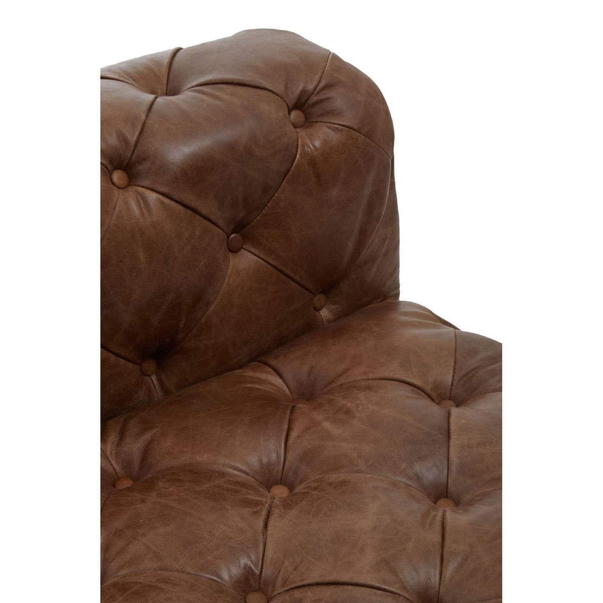 Esperance Living Hoxton Brown Leather Modern Chesterfield Modular Sofa Chair House of Isabella UK