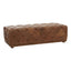 Esperance Living Hoxton Brown Leather Rectangle Chesterfield Ottoman House of Isabella UK