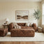 Esperance Living Hoxton Brown Leather Rectangle Chesterfield Ottoman House of Isabella UK
