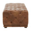 Esperance Living Hoxton Brown Leather Rectangle Chesterfield Ottoman House of Isabella UK