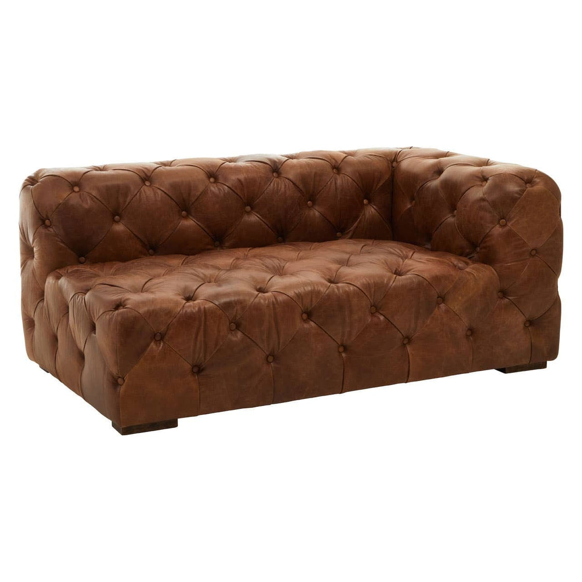 Esperance Living Hoxton Brown Leather Right Arm Modern Chesterfield Modular Sofa House of Isabella UK