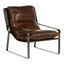 Esperance Living Hoxton Brown Leather Sledge Base Lounge Chair House of Isabella UK