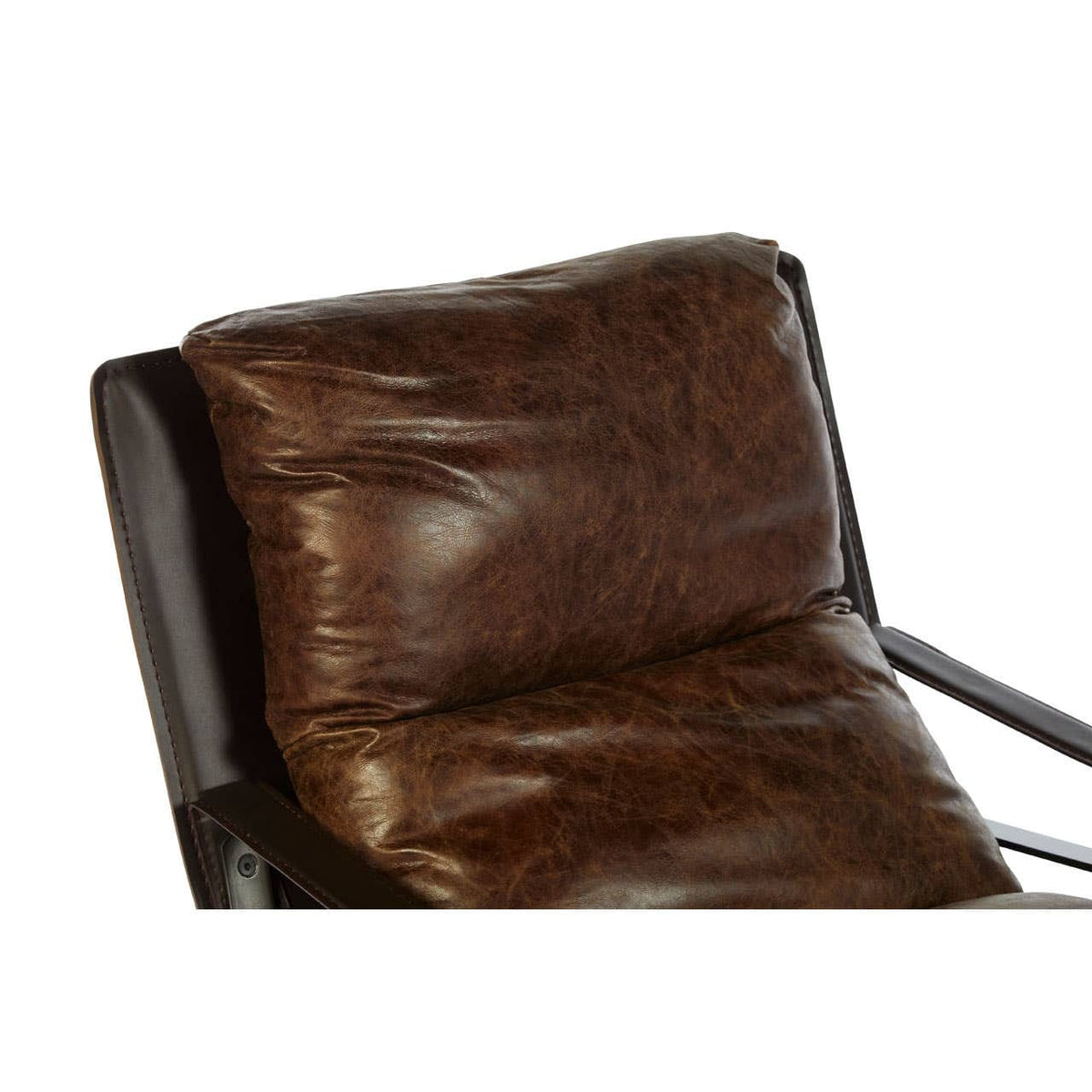 Esperance Living Hoxton Brown Leather Sledge Base Lounge Chair House of Isabella UK