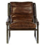 Esperance Living Hoxton Brown Leather Sledge Base Lounge Chair House of Isabella UK
