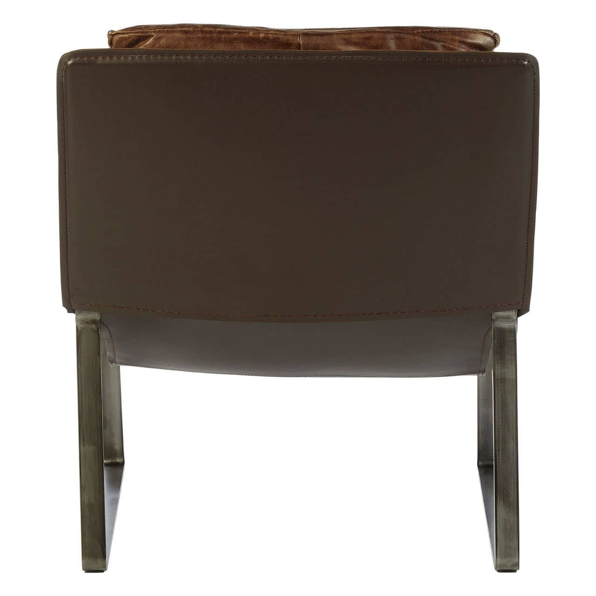 Esperance Living Hoxton Brown Leather Sledge Base Lounge Chair House of Isabella UK
