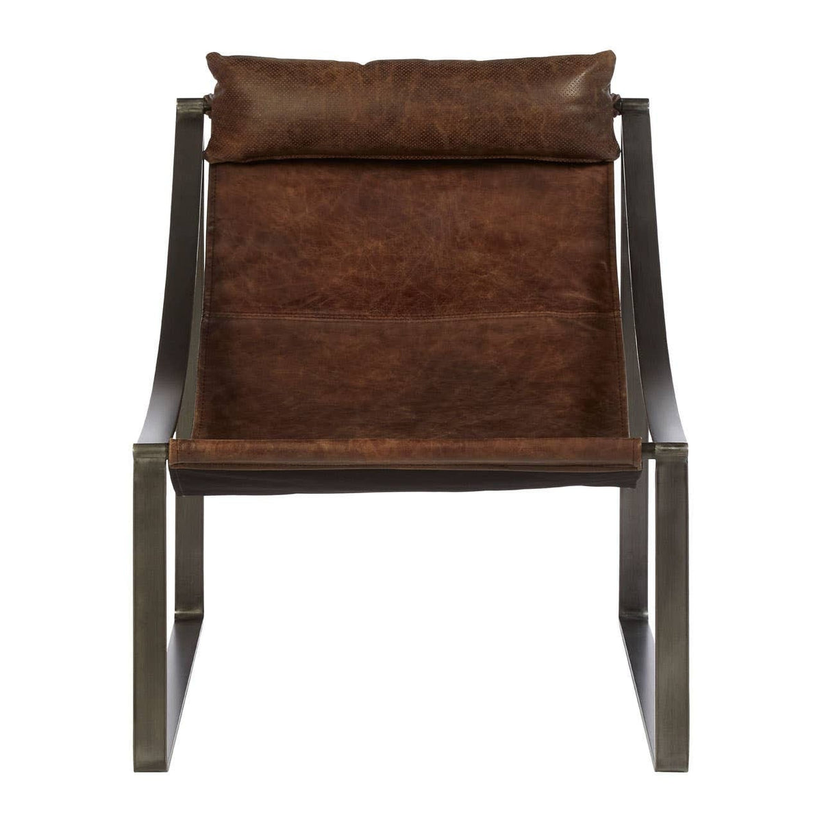Esperance Living Hoxton Brown Leather Sling Chair House of Isabella UK