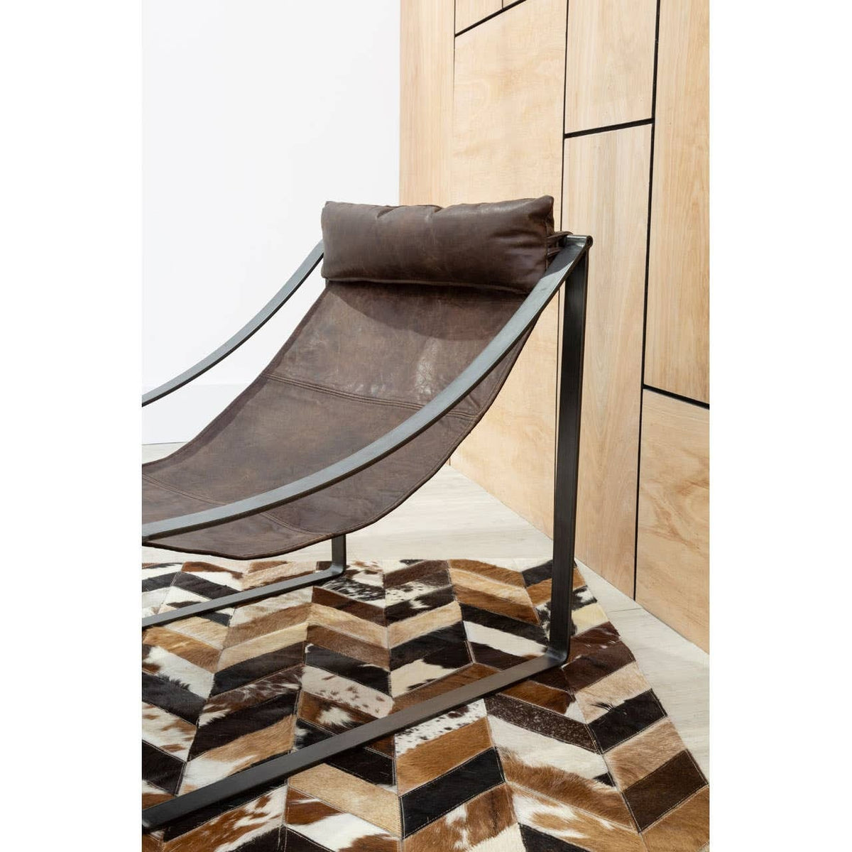 Esperance Living Hoxton Brown Leather Sling Chair House of Isabella UK