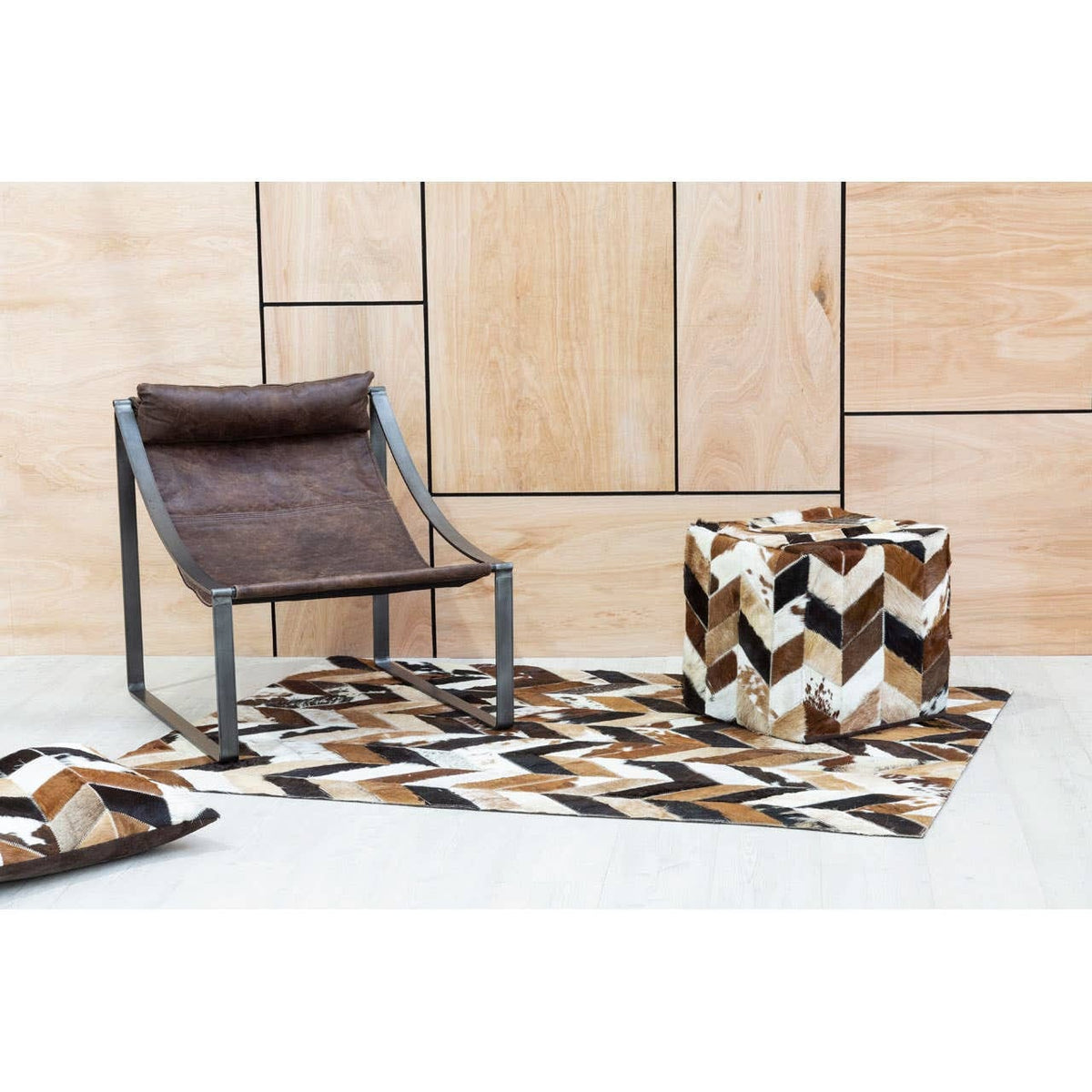 Esperance Living Hoxton Brown Leather Sling Chair House of Isabella UK