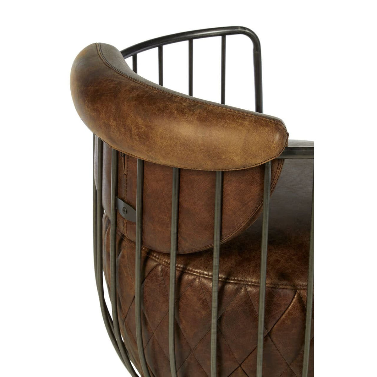 Esperance Living Hoxton Brown Leather Swivel Chair House of Isabella UK