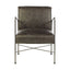 Esperance Living Hoxton Grey Leather Lounge Chair House of Isabella UK