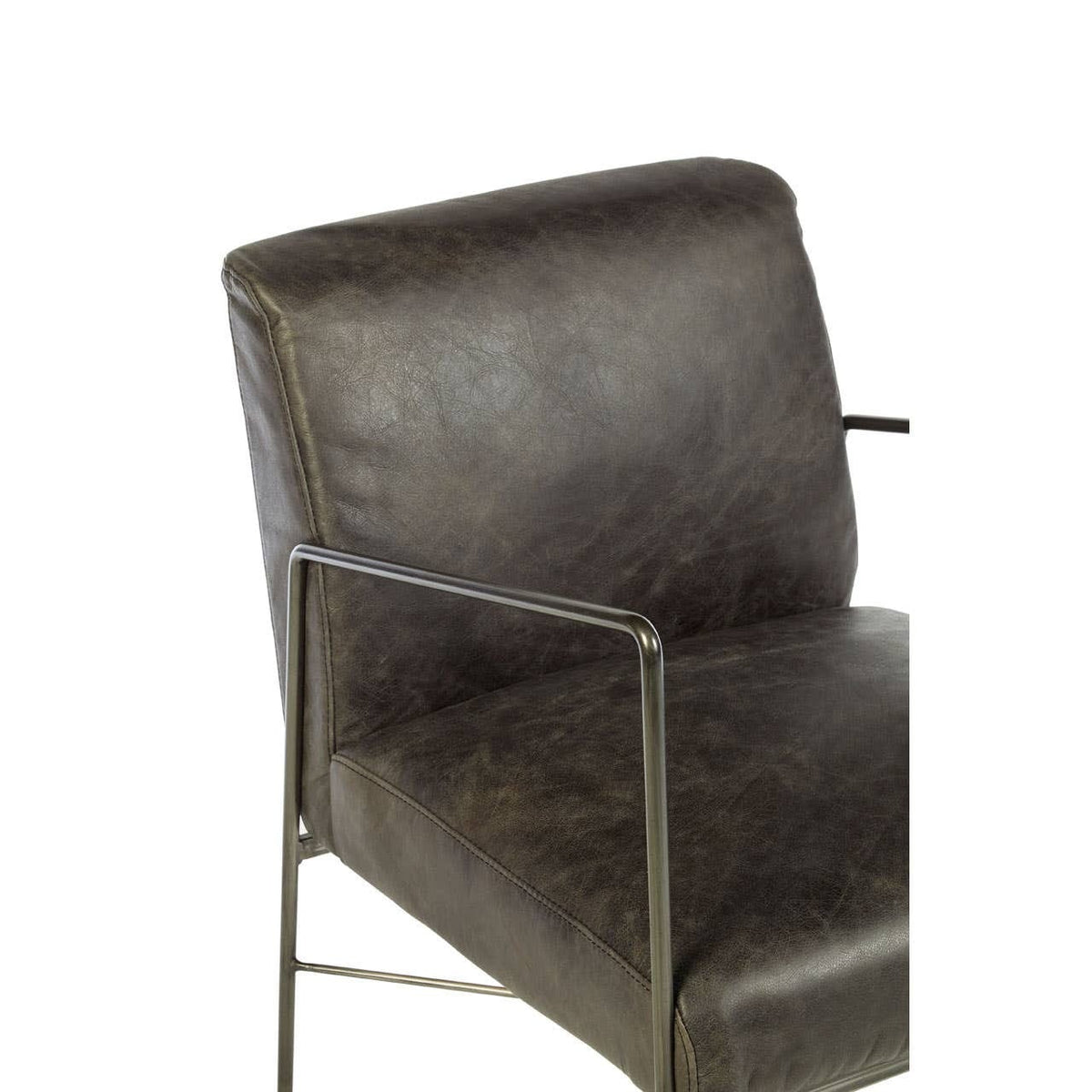 Esperance Living Hoxton Grey Leather Lounge Chair House of Isabella UK