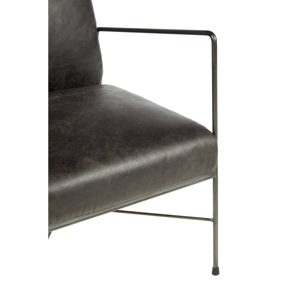 Esperance Living Hoxton Grey Leather Lounge Chair House of Isabella UK