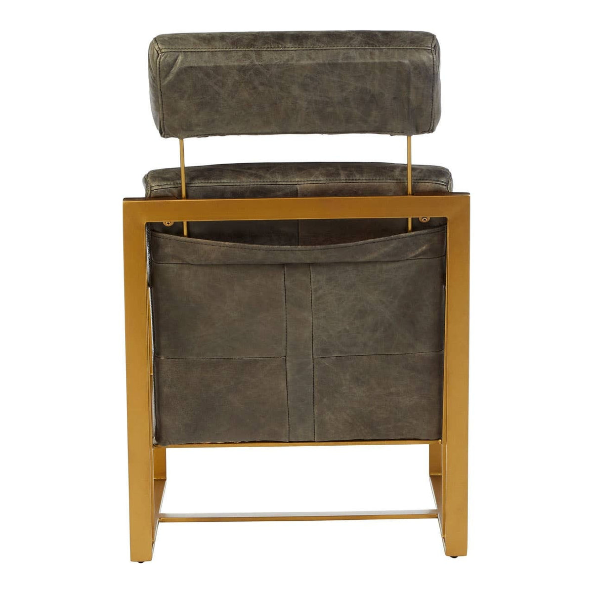 Esperance Living Hoxton Grey Leather Lounge Chair with Rose Gold Finish Frame House of Isabella UK