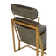 Esperance Living Hoxton Grey Leather Lounge Chair with Rose Gold Finish Frame House of Isabella UK