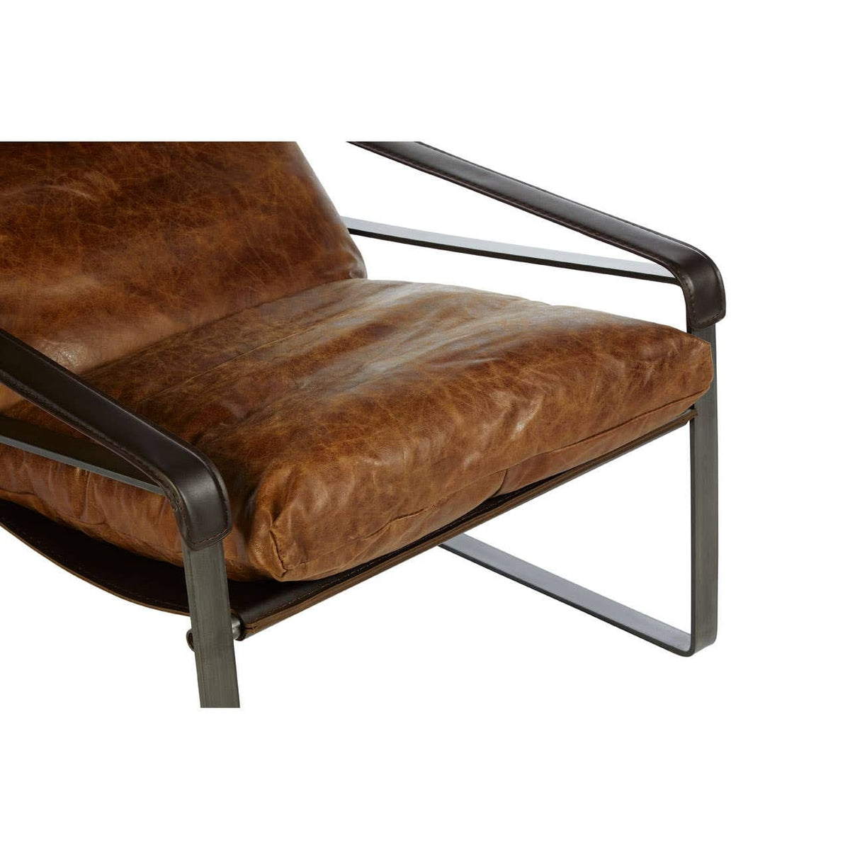 Esperance Living Hoxton Light Brown Leather Lounge Chair House of Isabella UK