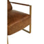 Esperance Living Hoxton Light Brown Leather Lounge Chair With Rose Gold Frame House of Isabella UK