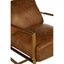 Esperance Living Hoxton Light Brown Leather Lounge Chair With Rose Gold Frame House of Isabella UK