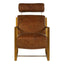 Esperance Living Hoxton Light Brown Leather Lounge Chair With Rose Gold Frame House of Isabella UK