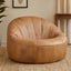 Esperance Living Hoxton Light Brown Leather Lounge Cocoon Chair House of Isabella UK