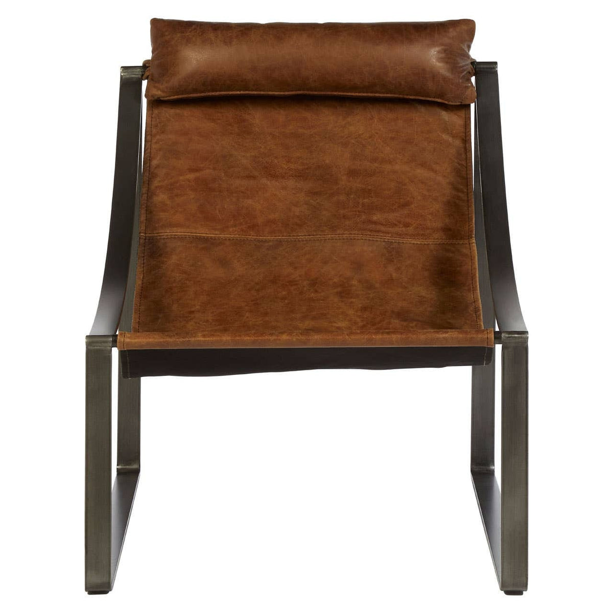Esperance Living Hoxton Light Brown Leather Sling Chair House of Isabella UK
