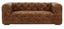 Esperance Living Hoxton Three Seat Brown Leather Modern Chesterfield Sofa House of Isabella UK