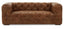 Esperance Living Hoxton Three Seat Brown Leather Modern Chesterfield Sofa House of Isabella UK