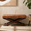 Esperance Living Inca Brown Leather Bench with Cedarwood Base House of Isabella UK