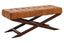 Esperance Living Inca Brown Leather Bench with Cedarwood Base House of Isabella UK