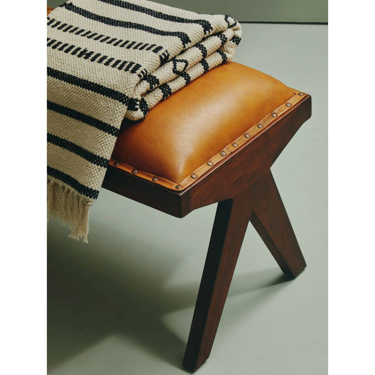 Esperance Living Inca Tan Leather Bench House of Isabella UK