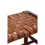 Esperance Living Inca Tan Leather Lattice Design Bench House of Isabella UK