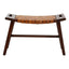 Esperance Living Inca Tan Leather Lattice Design Stool House of Isabella UK