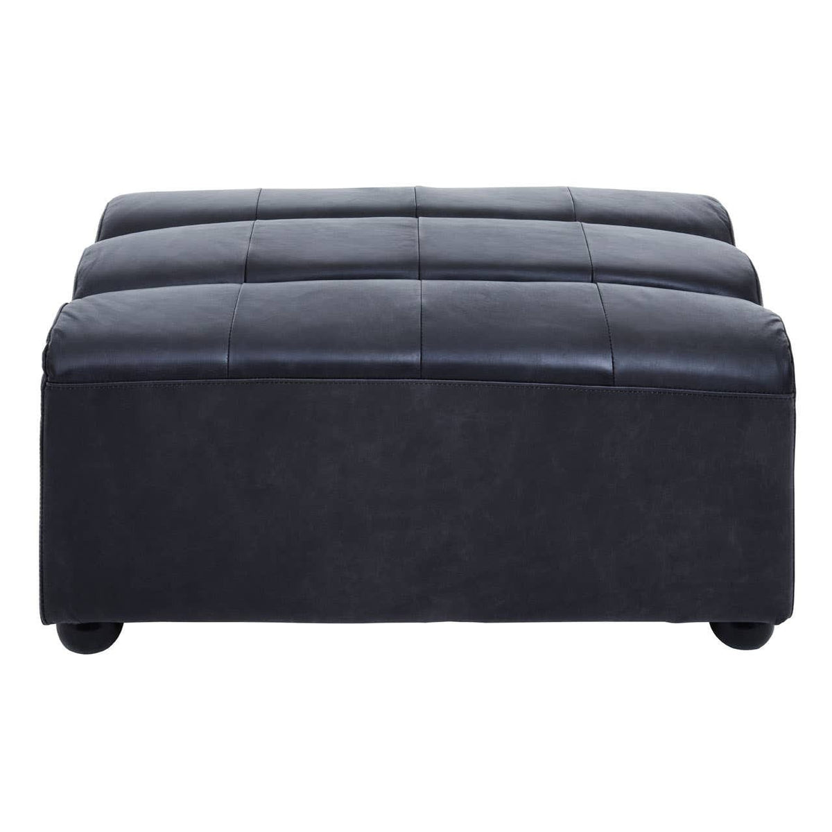Esperance Living King Antique Black Leather Modular Ottoman House of Isabella UK