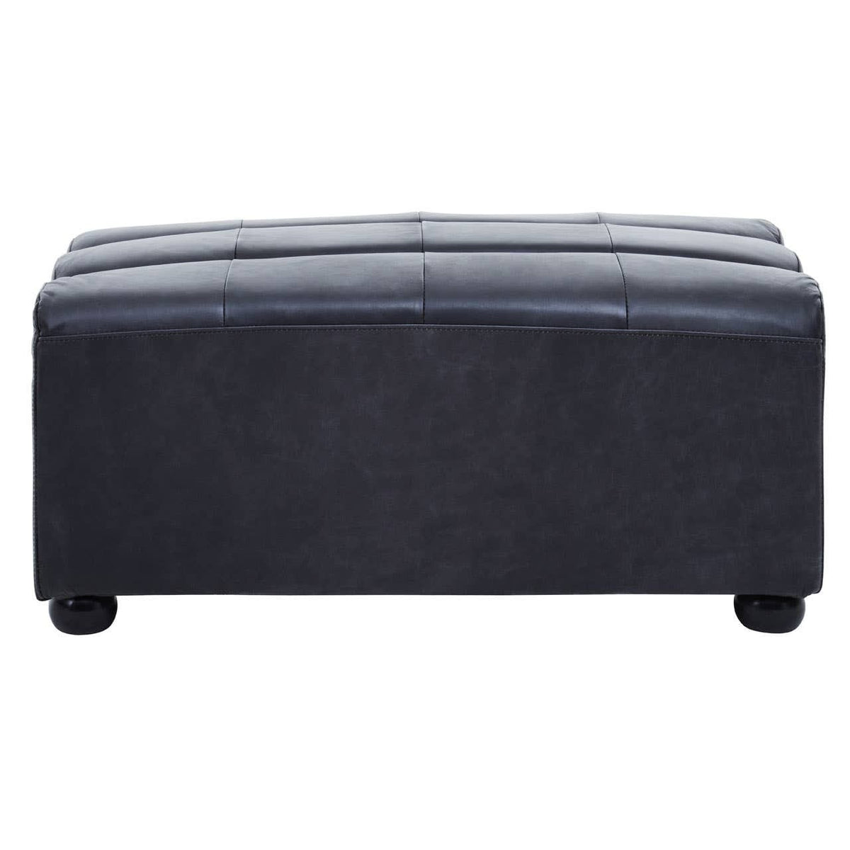 Esperance Living King Antique Black Leather Modular Ottoman House of Isabella UK