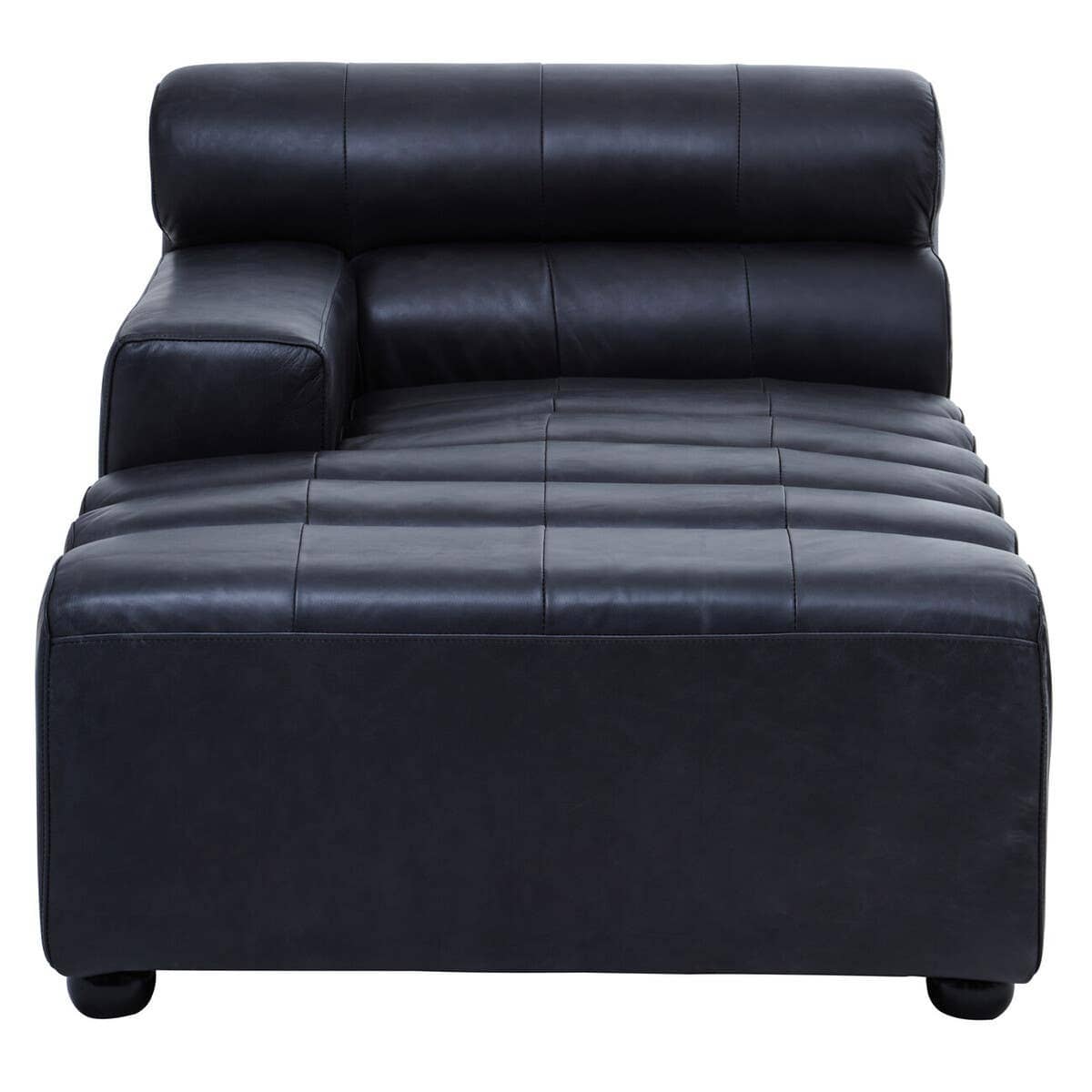 Esperance Living King Antique Black Left Arm Leather Modular Chaise Sofa House of Isabella UK